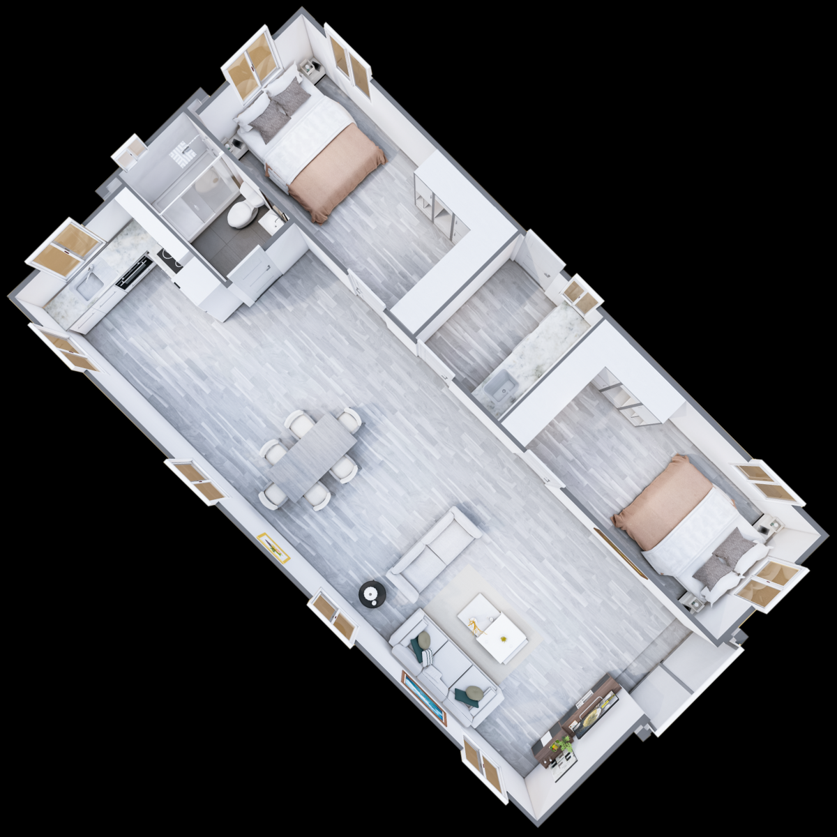 40ft Expander Luxe – 2 Bed + Laundry