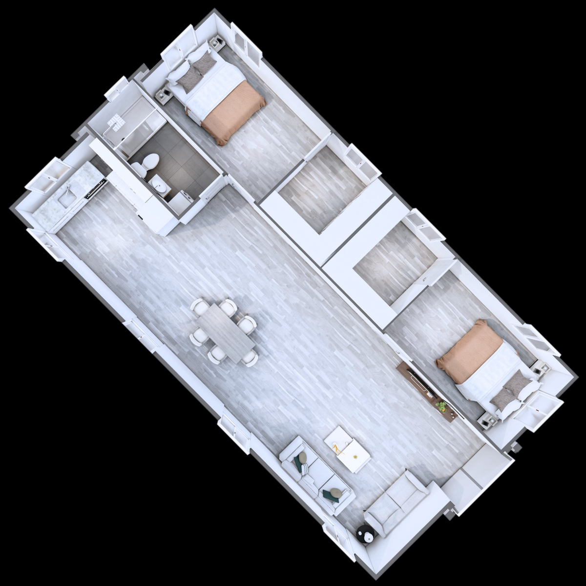 40ft Expander – 2 Bed + Walk In Wardrobes